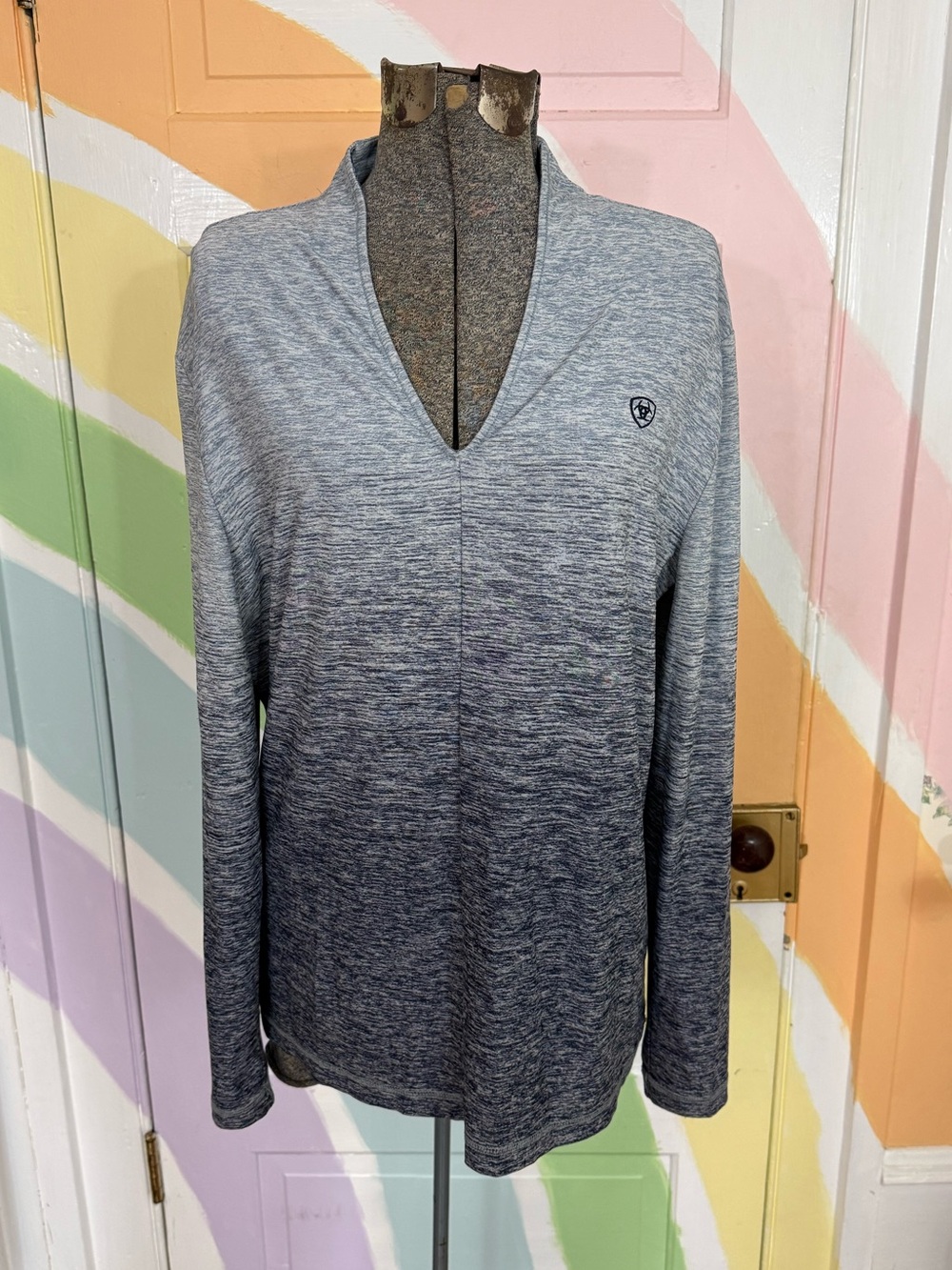 Ariat TEK Heat Series Pennant Base Layer Long Sleeve Top Grey XL 💛🍄